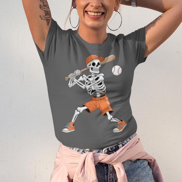 Skeleton Batting Baseball Halloween Unisex Jersey T-Shirt
