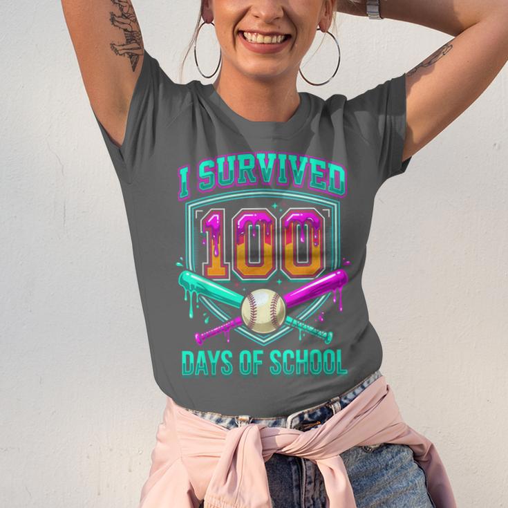 I Survived 100 Days Of School Baseball Drip Unisex Jersey T-Shirt I Survived 100 Days Of School Baseball Drip Unisex Jersey T-Shirt