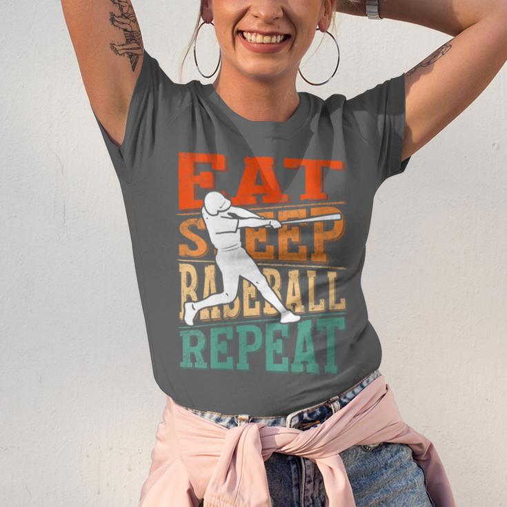 Women's Eat Sleep Baseball Repeat Vintage Player Sport Lover Retro Unisex Jersey T-Shirt Women's Eat Sleep Baseball Repeat Vintage Player Sport Lover Retro Unisex Jersey T-Shirt