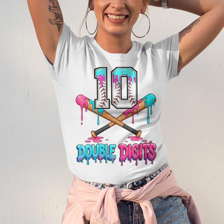 Baseball 10 Year Old Ice Cream Drip 10th Bday Double Digits Unisex Jersey T-Shirt Baseball 10 Year Old Ice Cream Drip 10th Bday Double Digits Unisex Jersey T-Shirt