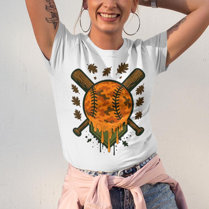 Baseball Drip Ice Cream Dripping Blaze Hunter Orange Camo Unisex Jersey T-Shirt