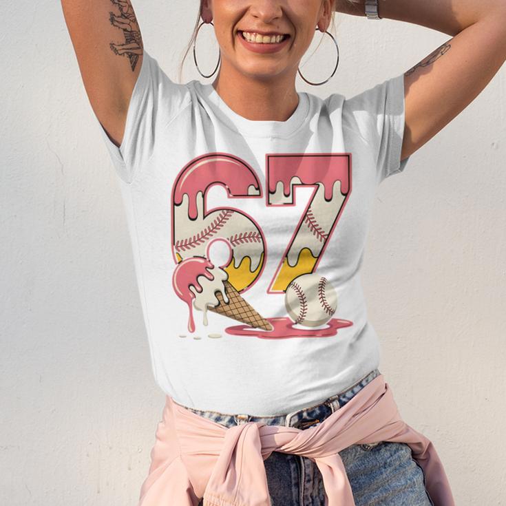 Baseball Drip Number 67 Player Ice Cream Or 67th Birthday Unisex Jersey T-Shirt Baseball Drip Number 67 Player Ice Cream Or 67th Birthday Unisex Jersey T-Shirt