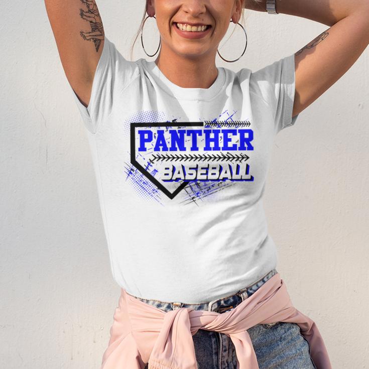 Blue Panther Baseball Home Plate Game Day Mascot Panther Unisex Jersey T-Shirt