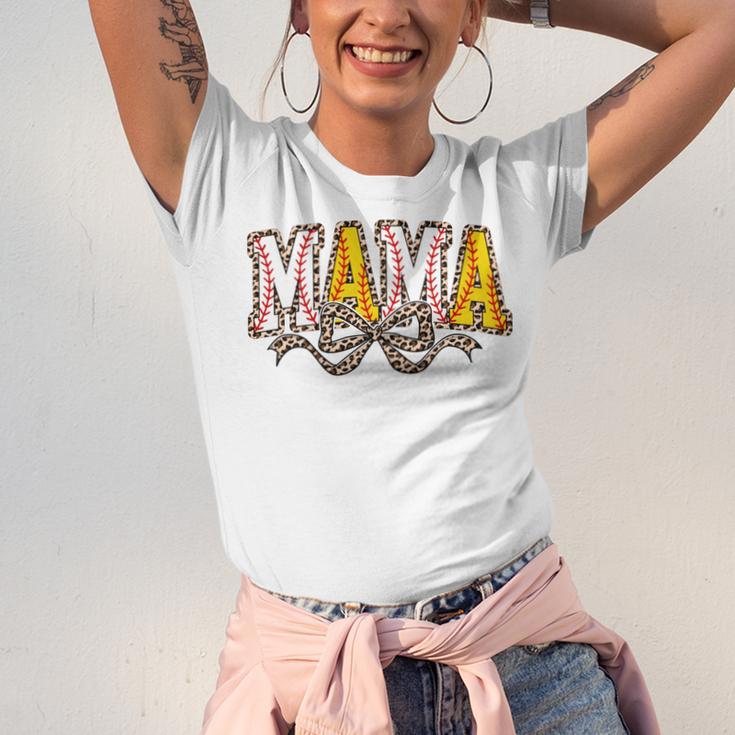 Leopard Baseball Softball Mama Bow Softball Baseball Mom Unisex Jersey T-Shirt Leopard Baseball Softball Mama Bow Softball Baseball Mom Unisex Jersey T-Shirt
