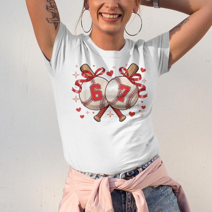 Six Seven 67 Meme Baseball Coquette Bow Valentine Unisex Jersey T-Shirt Six Seven 67 Meme Baseball Coquette Bow Valentine Unisex Jersey T-Shirt