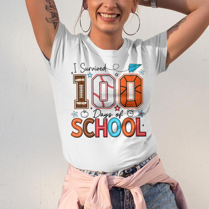 I Survived 100 Days Baseball Football Basketball School Kids Unisex Jersey T-Shirt I Survived 100 Days Baseball Football Basketball School Kids Unisex Jersey T-Shirt