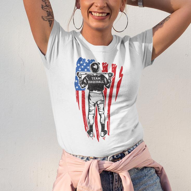 US Flag Baseball Player Batter Sport Lover Team Coach Family Unisex Jersey T-Shirt US Flag Baseball Player Batter Sport Lover Team Coach Family Unisex Jersey T-Shirt