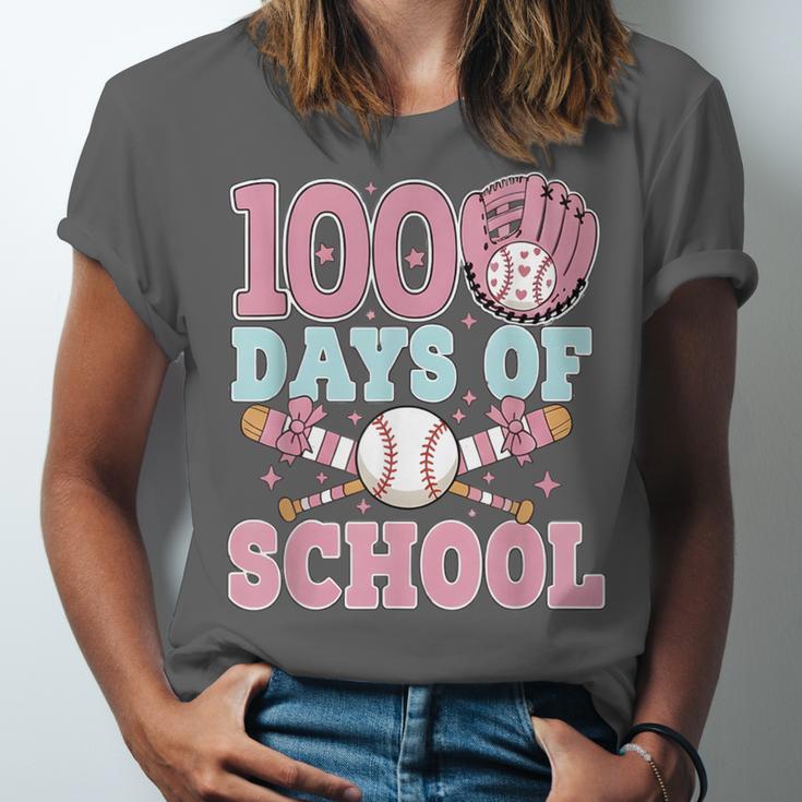 100 Days Of School Baseball 100th Day Of School Girls Unisex Jersey T-Shirt