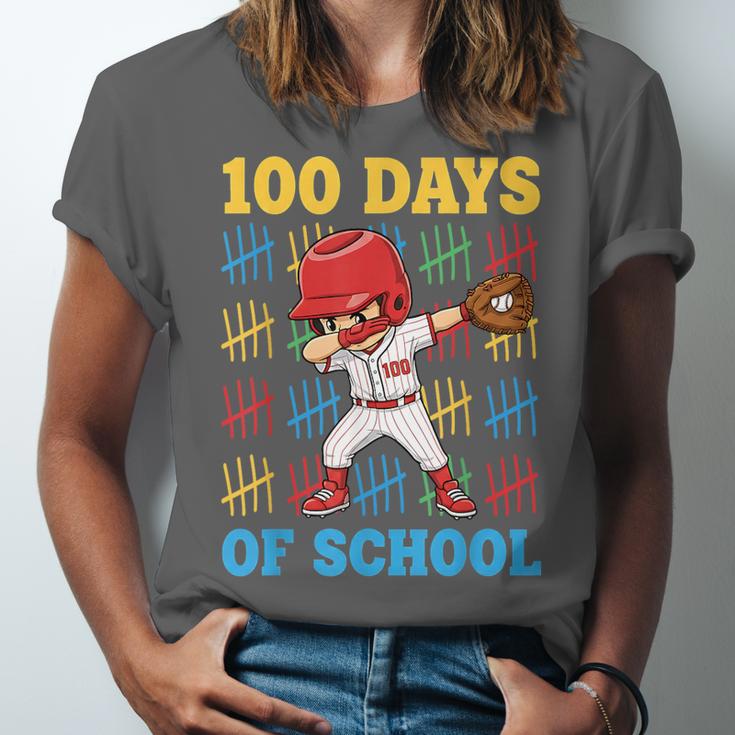 100 Days Of School Baseball Bat 100th Day Of School Boys Unisex Jersey T-Shirt