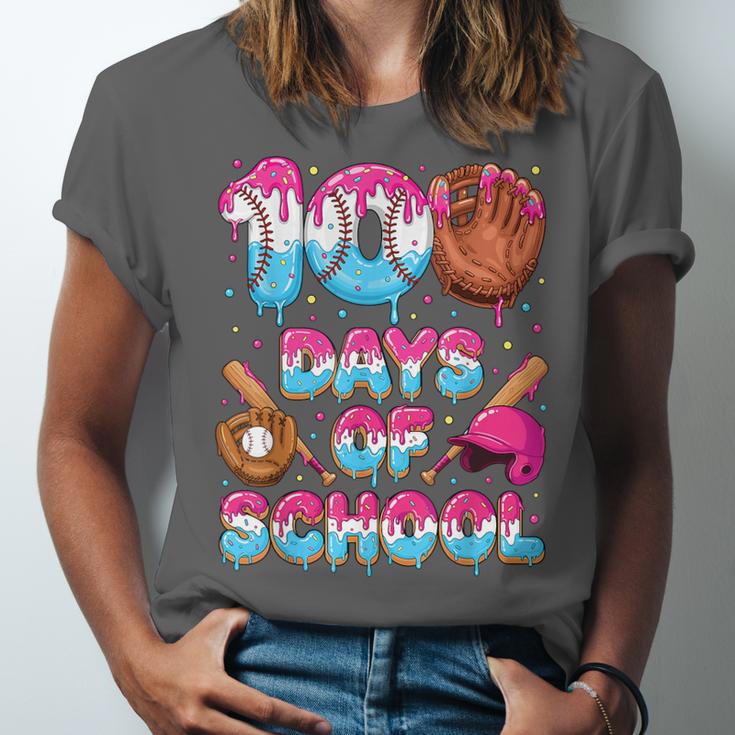 100 Days Of School Baseball Donut Dripping Teacher Boys Kids Unisex Jersey T-Shirt