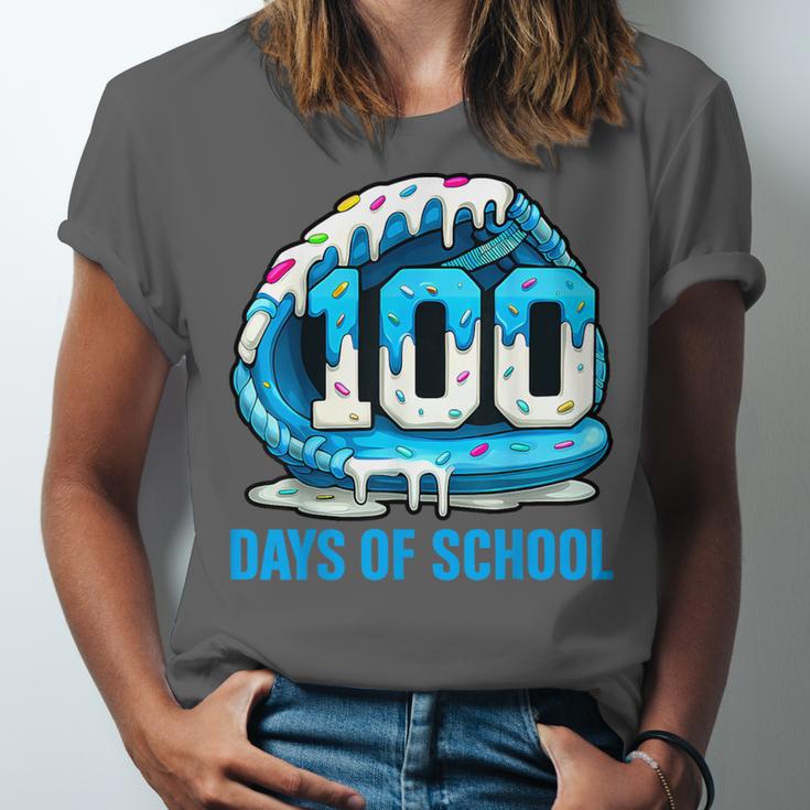 100 Days Of School Baseball Drip Ice Cream Kid Boy 100th Day Unisex Jersey T-Shirt