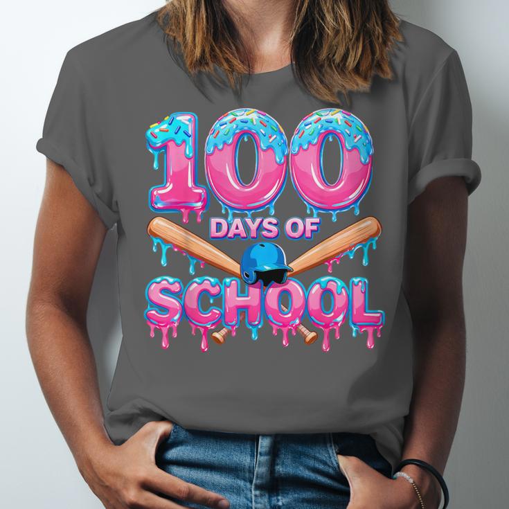 100 Days Of School Baseball Dripping Ice Cream 100th Day Unisex Jersey T-Shirt 100 Days Of School Baseball Dripping Ice Cream 100th Day Unisex Jersey T-Shirt