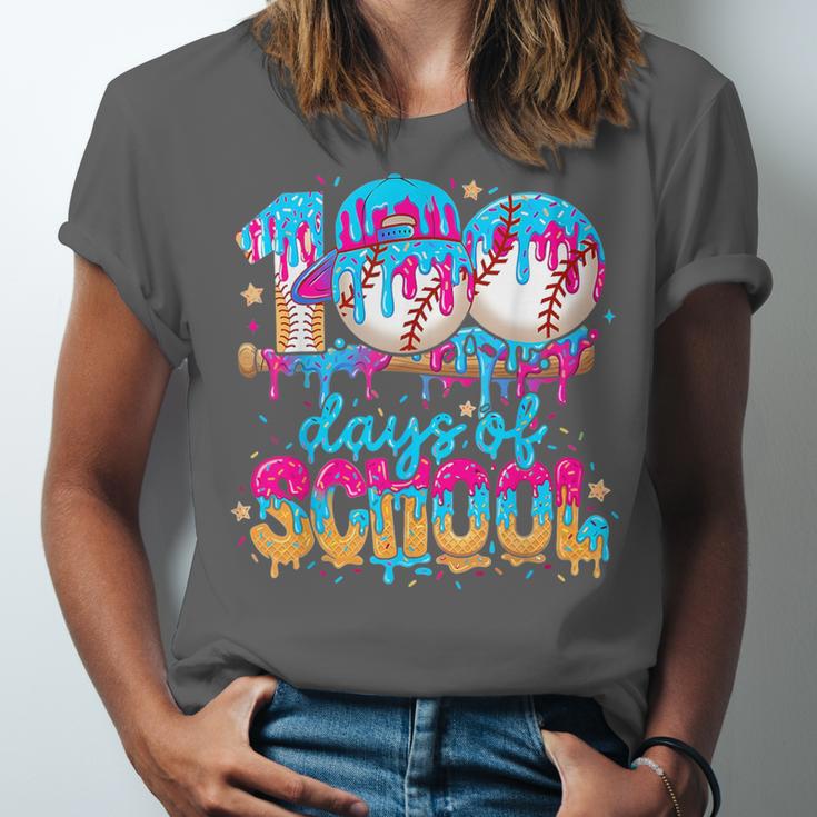 100 Days Of School Baseball Ice Cream For Boy Girl Kids Unisex Jersey T-Shirt