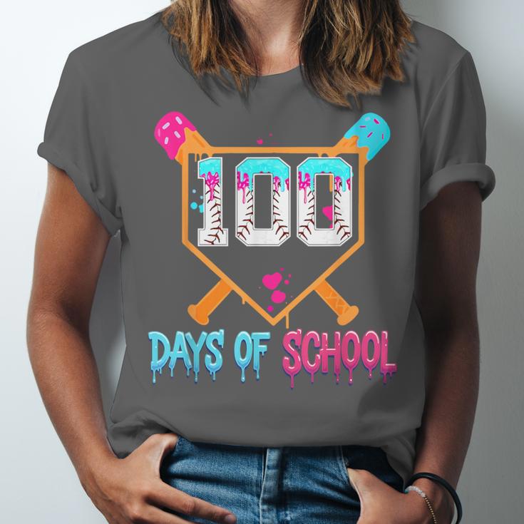 100 Days Of School Baseball Ice Cream Drip 100th Day School Unisex Jersey T-Shirt 100 Days Of School Baseball Ice Cream Drip 100th Day School Unisex Jersey T-Shirt