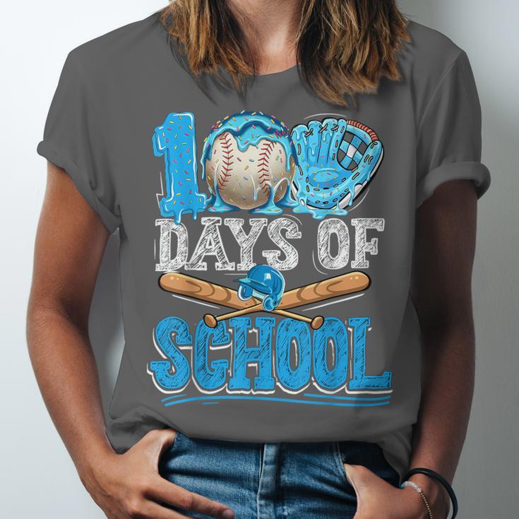 100 Days Of School Baseball Ice Cream Drip Student Kids Boys Unisex Jersey T-Shirt