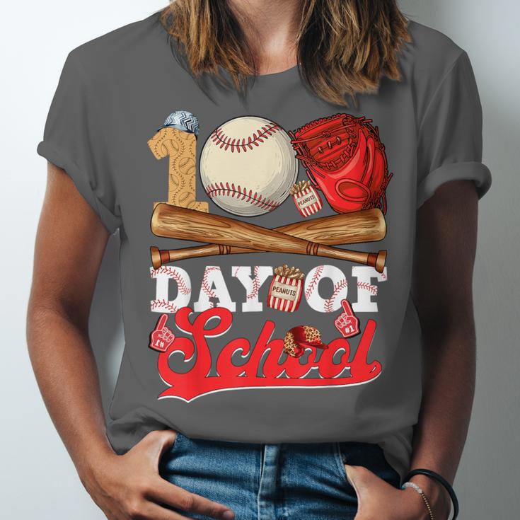 100 Days Of School Baseball Player Sports Game Teacher Kid Unisex Jersey T-Shirt