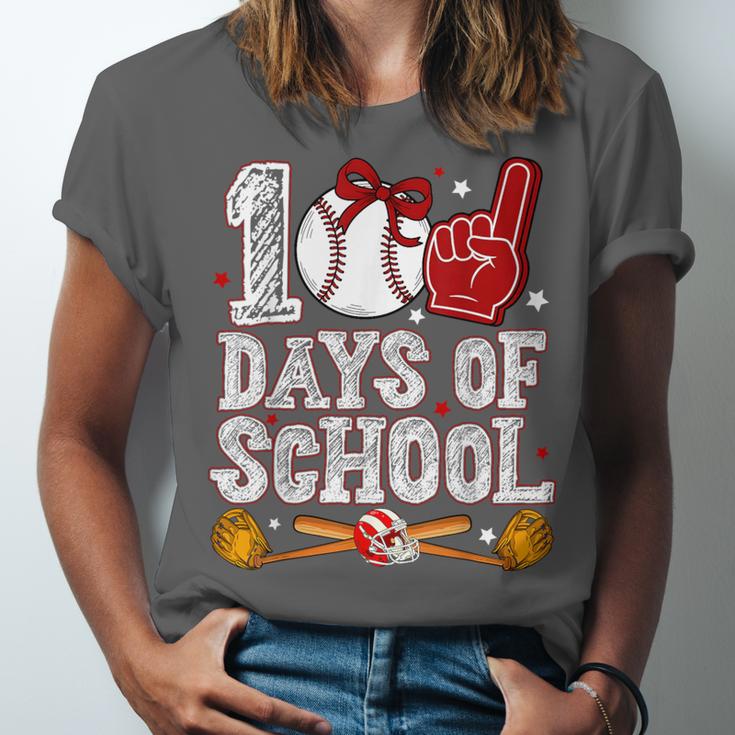 100 Days Of School Cute Bow Baseball Boy Girl Teacher Unisex Jersey T-Shirt