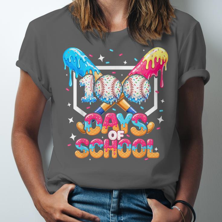 100 Days Of School Ice Cream Baseball Player For Kids Boys Unisex Jersey T-Shirt 100 Days Of School Ice Cream Baseball Player For Kids Boys Unisex Jersey T-Shirt