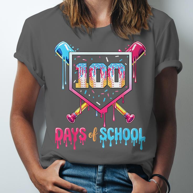 100 Days Of School Ice Cream Drip Baseball 100 Days Smarter Unisex Jersey T-Shirt