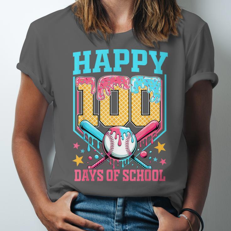 100 Days Of School Kids Baseball Drip 100th Day Of School Unisex Jersey T-Shirt