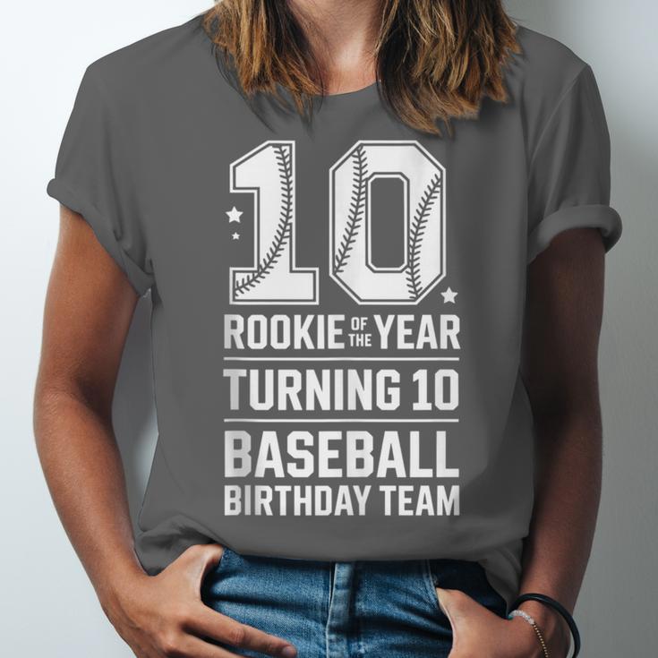 10th Birthday Rookie Of The Year Baseball Double Digit Humor Unisex Jersey T-Shirt