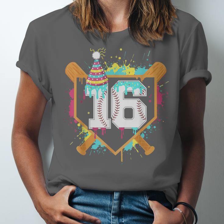 16th Birthday Baseball Drip Number 16 Year Old Birthday Boy Unisex Jersey T-Shirt 16th Birthday Baseball Drip Number 16 Year Old Birthday Boy Unisex Jersey T-Shirt