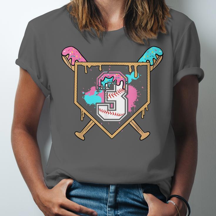 3rd Third Birthday Baseball Bat Ice-Cream Drip 3yrs Old Boys Unisex Jersey T-Shirt 3rd Third Birthday Baseball Bat Ice-Cream Drip 3yrs Old Boys Unisex Jersey T-Shirt