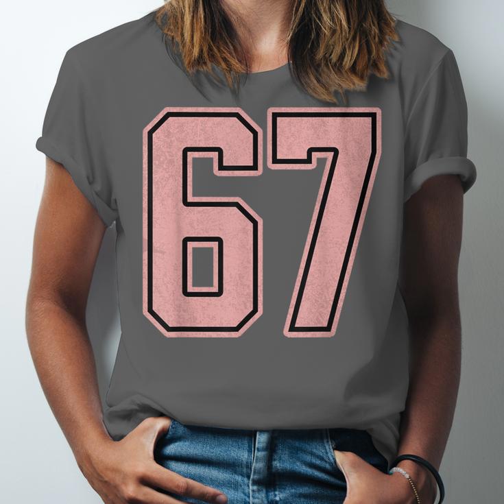 6 7 Number 67 Baseball Meme Tee For Women Unisex Jersey T-Shirt 6 7 Number 67 Baseball Meme Tee For Women Unisex Jersey T-Shirt