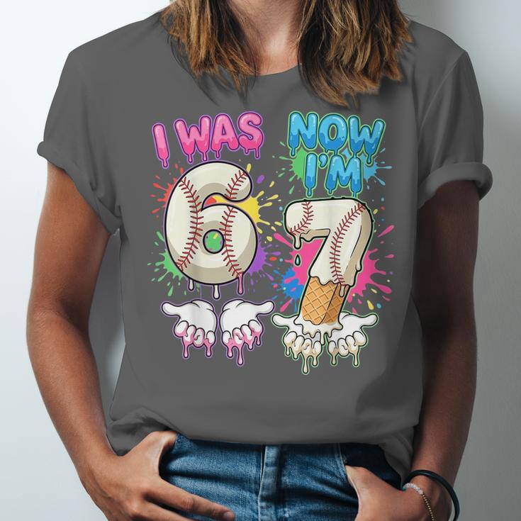 I Was 6 Now I'm 7 Baseball Drip 67 Birthday Boy 7th Birthday Unisex Jersey T-Shirt I Was 6 Now I'm 7 Baseball Drip 67 Birthday Boy 7th Birthday Unisex Jersey T-Shirt