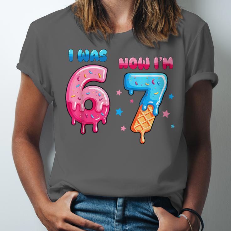 I Was 6 Now I'm 7 Birthday Baseball Drip For Boys Kid Unisex Jersey T-Shirt