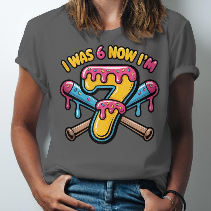 I Was 6 Now I'm 7 Dripping Ice Cream Baseball 67 Drip Unisex Jersey T-Shirt I Was 6 Now I'm 7 Dripping Ice Cream Baseball 67 Drip Unisex Jersey T-Shirt