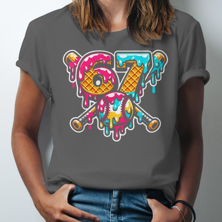 67 Baseball Ice Cream Drip Number Unisex Jersey T-Shirt