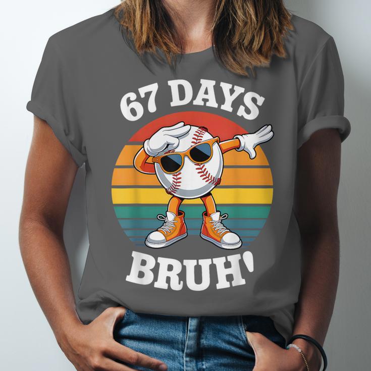 67 Days Of School Bruh Teacher Kids Dabbing Baseball Unisex Jersey T-Shirt