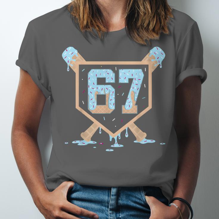 67 Ice Cream Drip Baseball Meme Six Seven Gen Alpha Unisex Jersey T-Shirt 67 Ice Cream Drip Baseball Meme Six Seven Gen Alpha Unisex Jersey T-Shirt