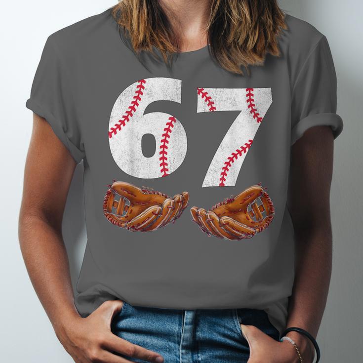 67 Trend Baseball Glove Number Style Unisex Jersey T-Shirt
