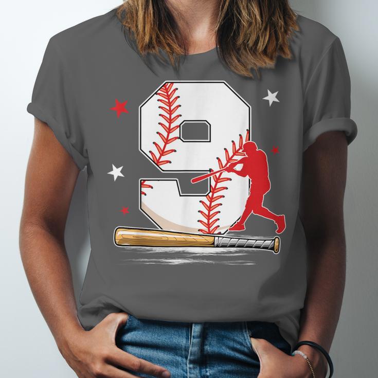 9 Years Old Baseball Birthday Boy 9th Bday Party Unisex Jersey T-Shirt