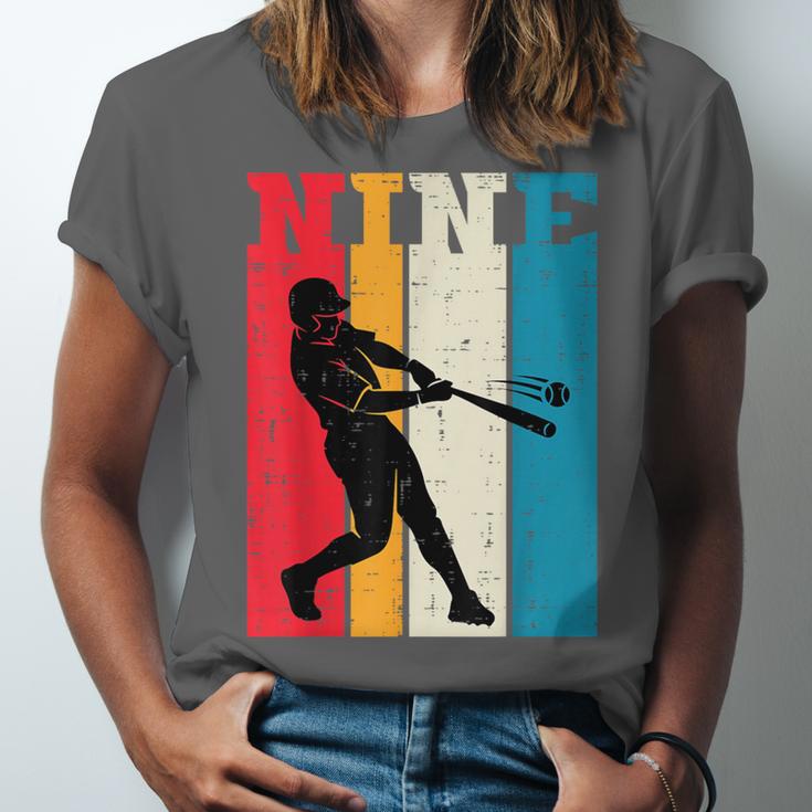 9th Birthday Nine Baseball Batter 9 Year Old Bday Boys Kids Unisex Jersey T-Shirt