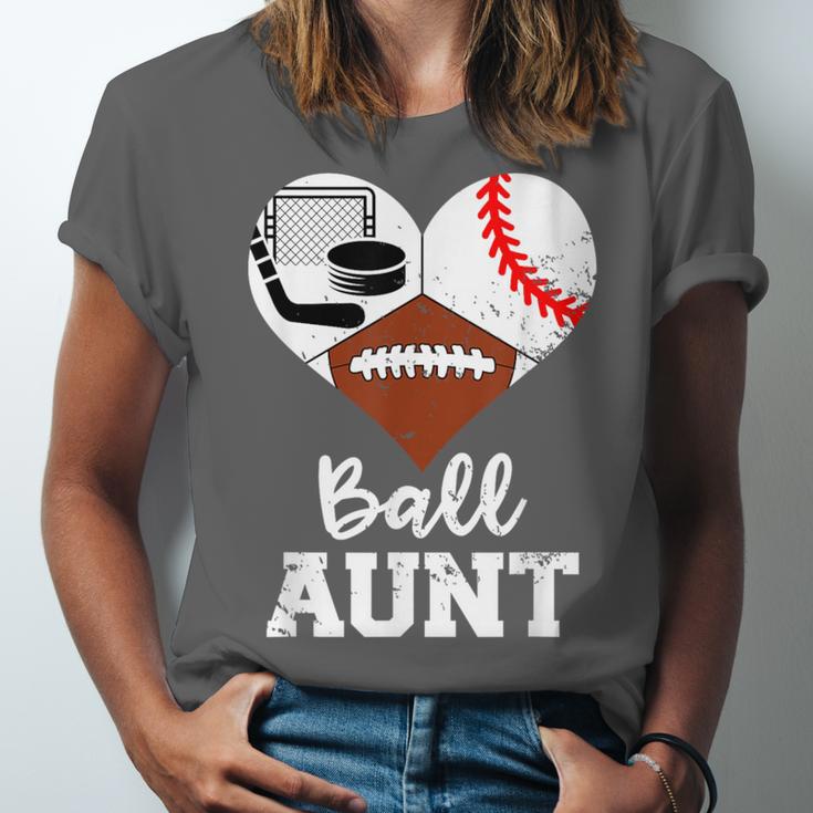 Ball Aunt Heart Football Baseball Hockey Game Day Unisex Jersey T-Shirt
