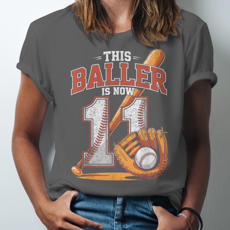 This Baller Is Now 11 Year Baseball Player 11th Birthday Boy Unisex Jersey T-Shirt This Baller Is Now 11 Year Baseball Player 11th Birthday Boy Unisex Jersey T-Shirt