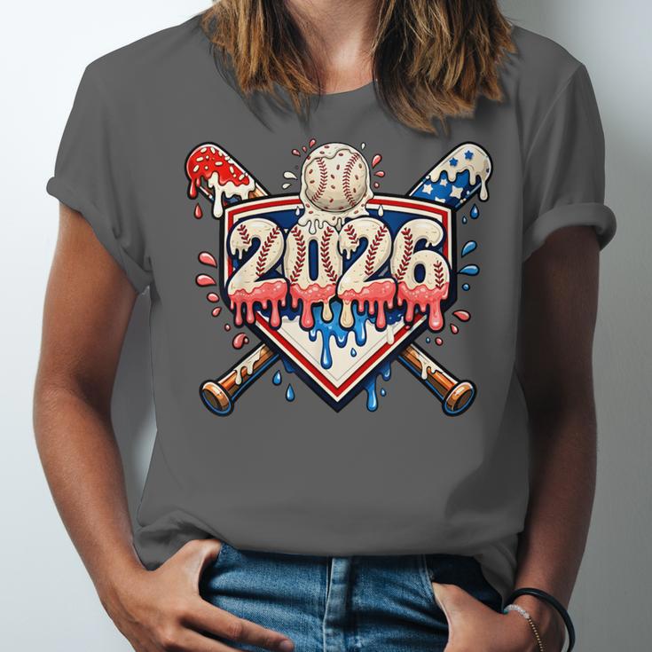 Baseball 2026 Ice Cream Drip Bats For Boys Birthday Graphic Unisex Jersey T-Shirt Baseball 2026 Ice Cream Drip Bats For Boys Birthday Graphic Unisex Jersey T-Shirt