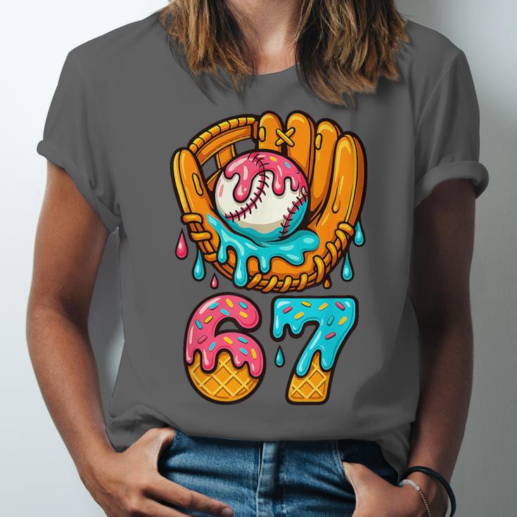 Baseball 67 Ice Cream Drip 67 Six Seven Meme 67th Birthday Unisex Jersey T-Shirt