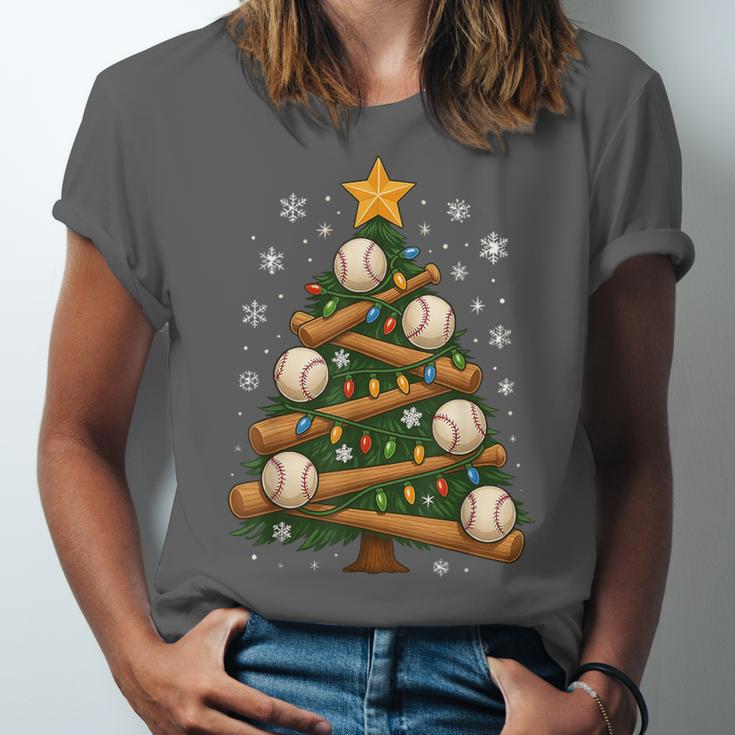 Baseball Bat Christmas Tree Lights Holiday Xmas Unisex Jersey T-Shirt Baseball Bat Christmas Tree Lights Holiday Xmas Unisex Jersey T-Shirt