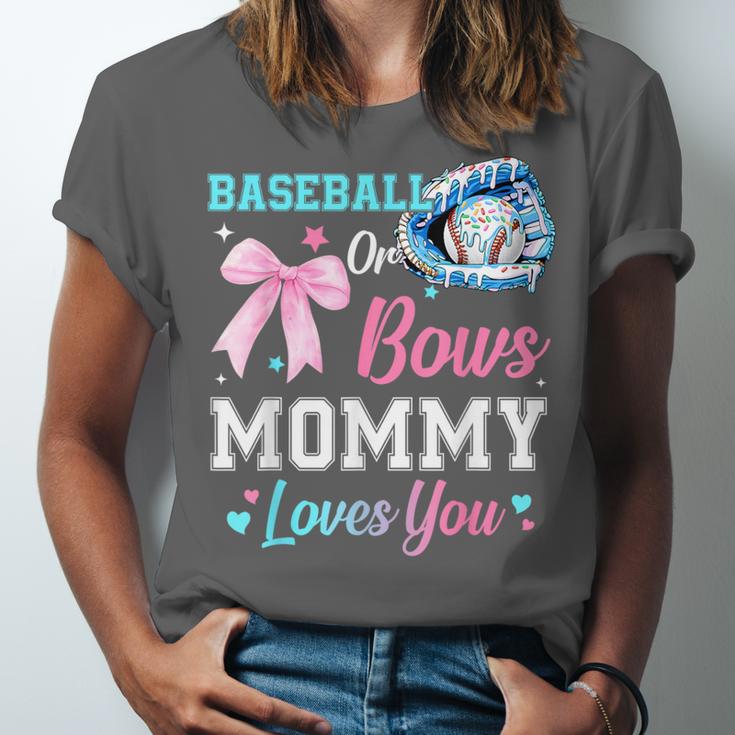 Baseball Or Bows Your Mommy Loves You Gender Reveal Matching Unisex Jersey T-Shirt Baseball Or Bows Your Mommy Loves You Gender Reveal Matching Unisex Jersey T-Shirt