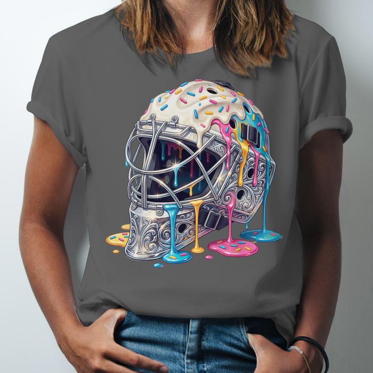 Baseball Catcher Mask Ice Cream Dripping Baseball Boys Unisex Jersey T-Shirt