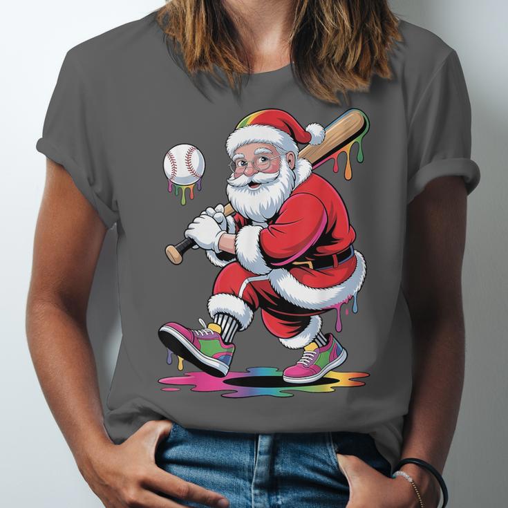 Baseball Christmas Santa Claus Batter Baseball Drip Unisex Jersey T-Shirt Baseball Christmas Santa Claus Batter Baseball Drip Unisex Jersey T-Shirt