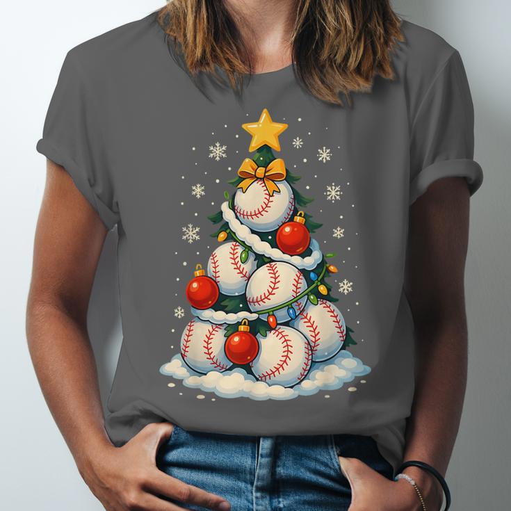 Baseball Christmas Tree Lights Santa Sport Player Lover Xmas Unisex Jersey T-Shirt Baseball Christmas Tree Lights Santa Sport Player Lover Xmas Unisex Jersey T-Shirt