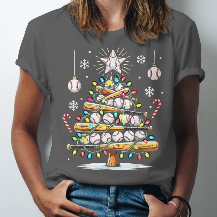 Baseball Christmas Tree Lights Unisex Jersey T-Shirt