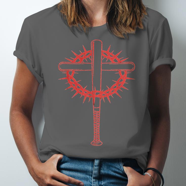 Baseball Cross Bats Pitcher Jesus Faith Unisex Jersey T-Shirt Baseball Cross Bats Pitcher Jesus Faith Unisex Jersey T-Shirt