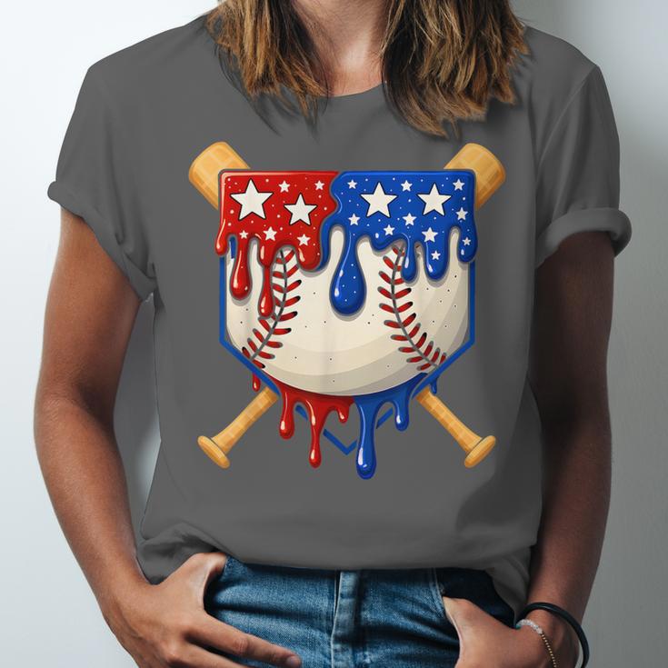 Baseball Drip American Flag Home Plate 4th Of July Patriotic Unisex Jersey T-Shirt Baseball Drip American Flag Home Plate 4th Of July Patriotic Unisex Jersey T-Shirt