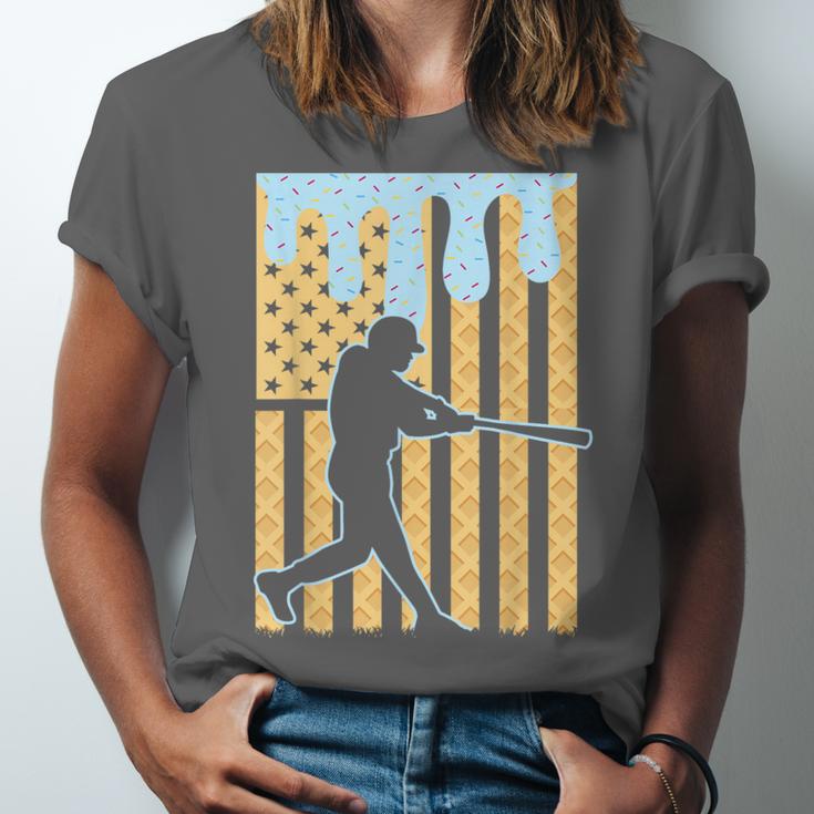 Baseball Drip Boys Dripping Ice Cream Baseball American Flag Unisex Jersey T-Shirt Baseball Drip Boys Dripping Ice Cream Baseball American Flag Unisex Jersey T-Shirt